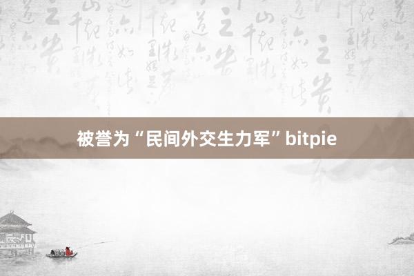 被誉为“民间外交生力军”bitpie