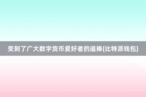 受到了广大数字货币爱好者的追捧{比特派钱包}