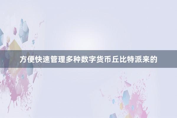 方便快速管理多种数字货币丘比特派来的