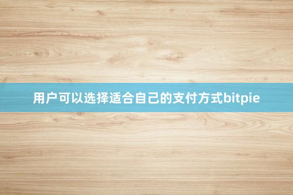 用户可以选择适合自己的支付方式bitpie