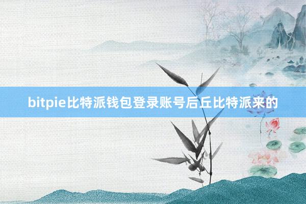 bitpie比特派钱包登录账号后丘比特派来的